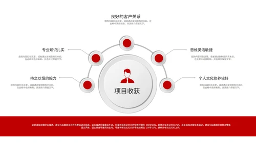 红色简约微粒体总结汇报PPT模板