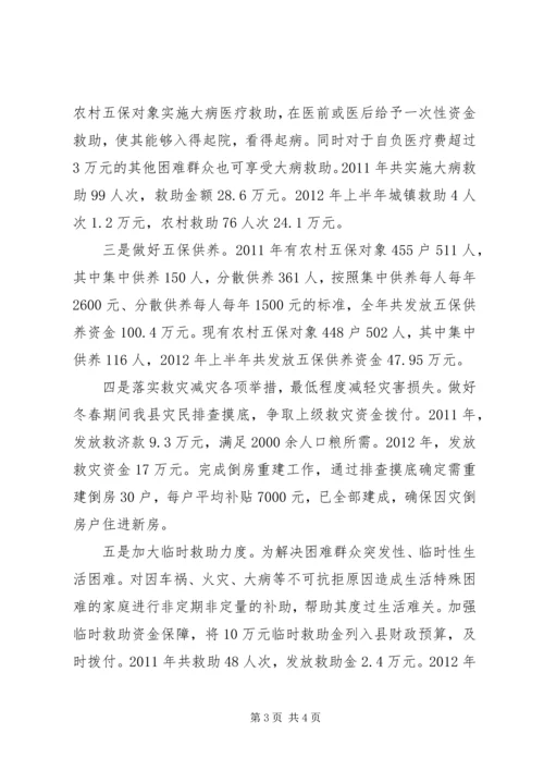 县民政局减轻农民负担工作情况汇报.docx