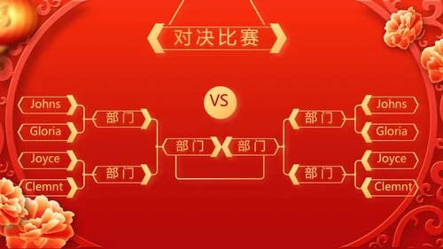红色喜庆迎新春春节晚会年会ppt