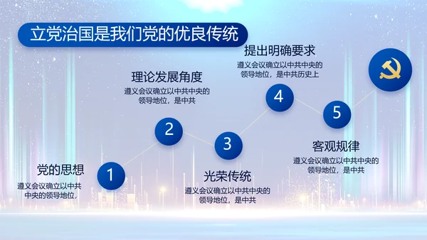 蓝色大气党建党支部年终工作总结PPT动态模板