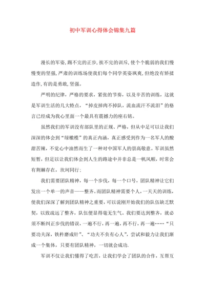 初中军训心得体会锦集九篇（二）.docx