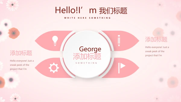 粉色精美好看的小花关爱女性生理健康动态PPT