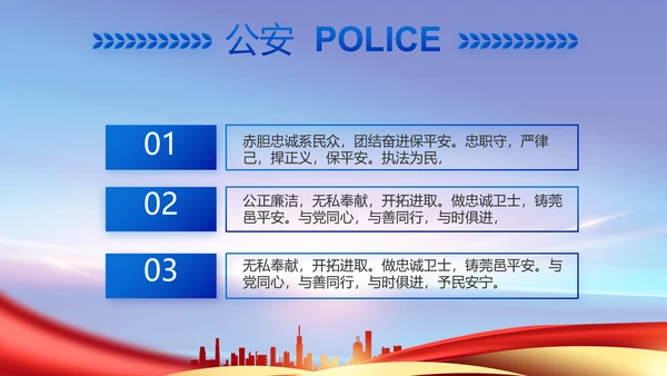 蓝色大气公安警察工作汇报动态PPT