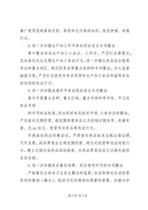 鸣凤镇关于食品药品安全检查实施方案 (3).docx