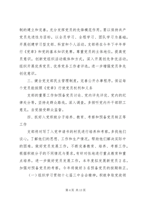 村支部XX年党建工作计划.docx