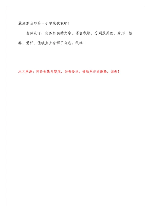 自我介绍作文300字锦集六篇