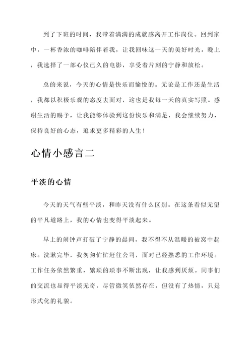 心情小感言