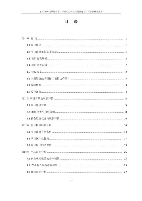 年产1800万块煤矸石、炉渣空心砖生产线新建项目可行性研究报告.docx