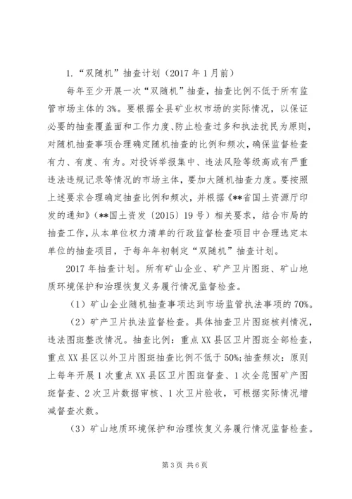 矿管局随机抽查实施方案暨计划.docx