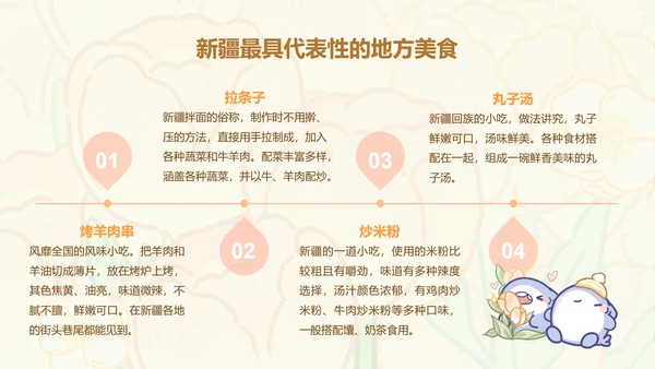 芳菲呆呆鲨橙色卡通风新疆旅游攻略