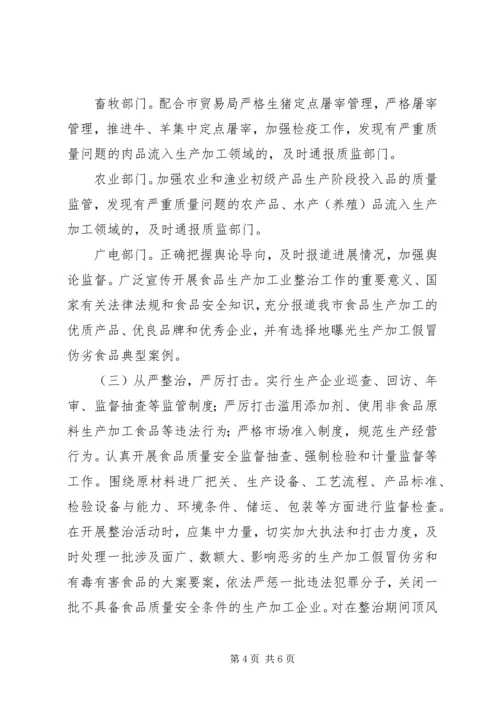 ＸＸ市整治食品生产加工企业工作实施方案.docx