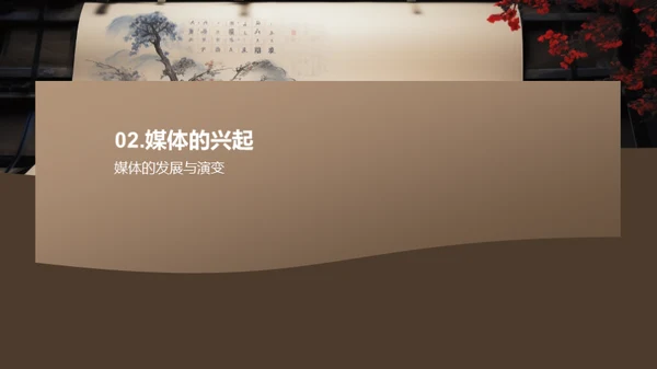 国潮风媒体传媒教学课件PPT模板