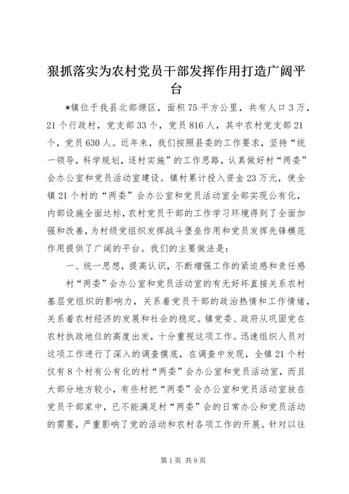 狠抓落实为农村党员干部发挥作用打造广阔平台.docx