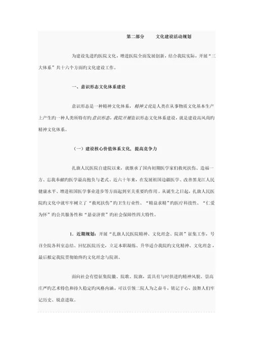 医院文化建设专题方案.docx