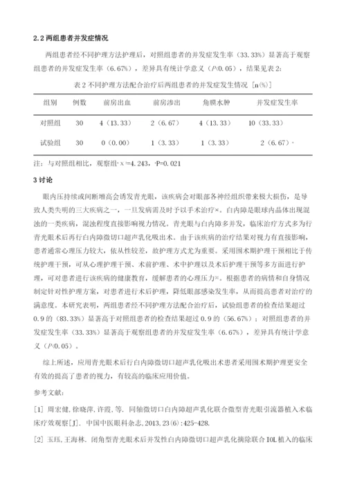 青光眼术后行白内障微切口超声乳化吸出术的护理.docx