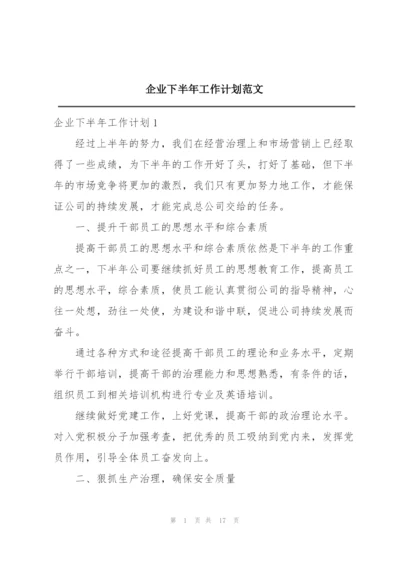 企业下半年工作计划范文.docx