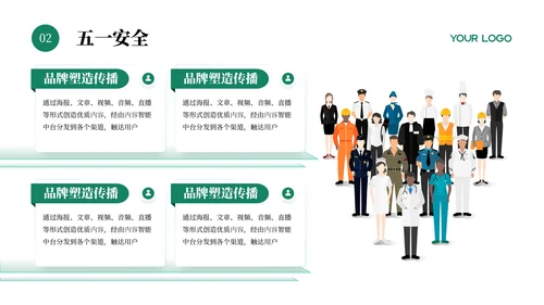 绿色插画风五一劳动节防溺水安全教育主题班会PPT模板