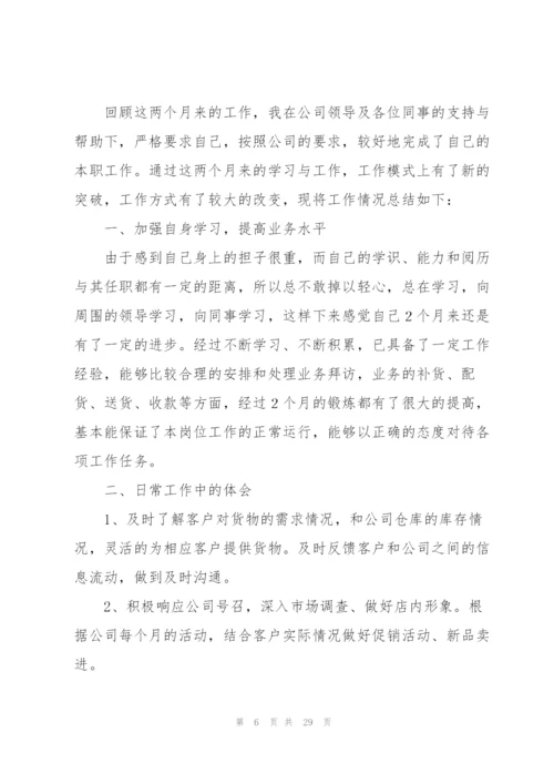 业务员试用期工作总结10篇.docx