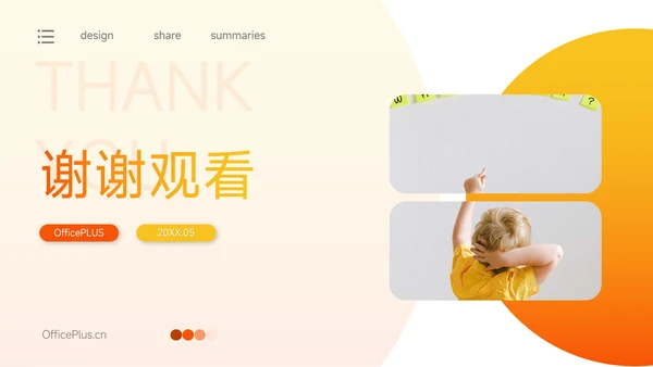 黄橙高端欧美风渐变商业计划书PPT模板