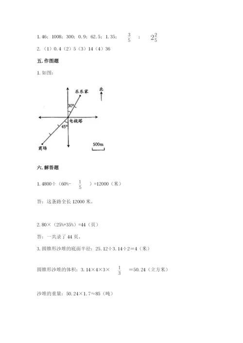 人教版六年级下册数学期末测试卷精品（考点梳理）.docx