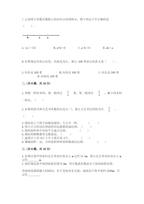 西师大版数学小升初模拟试卷及答案【考点梳理】.docx