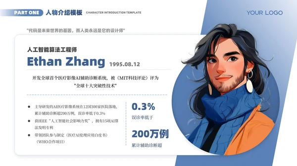 蓝色简约风个人介绍PPT版式合集