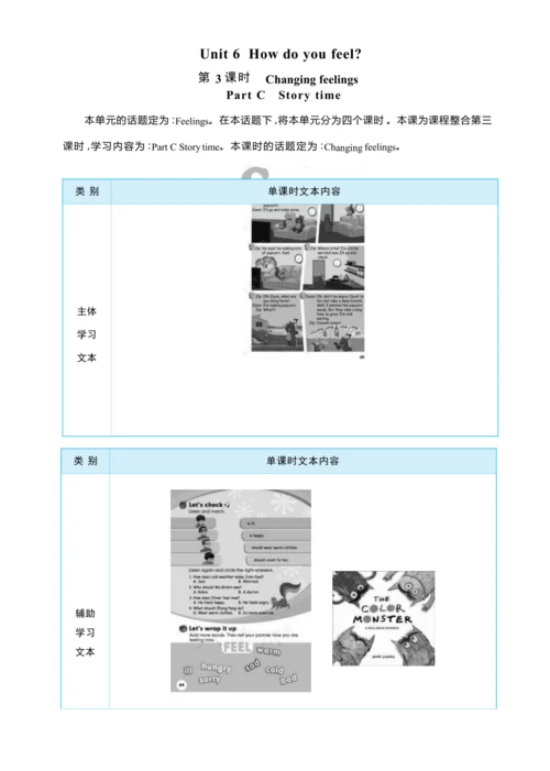 Unit 6 How do you feel Part C   Story time大单元整体教学设