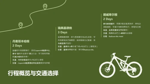 绿色简约风欧洲旅游攻略PPT模板