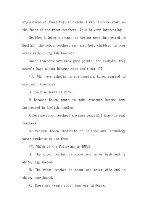 蓝皮英语系列八年级英语完形填空与阅读理解共9页