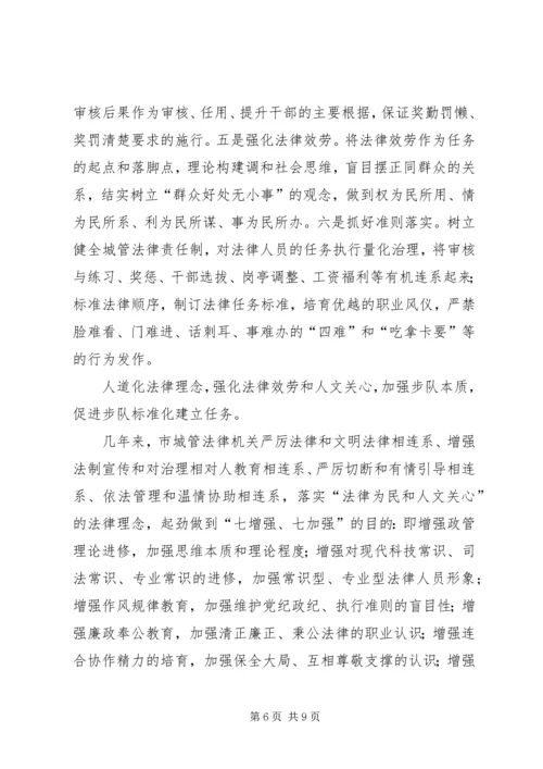 城管局执法正规化调查汇报精编.docx