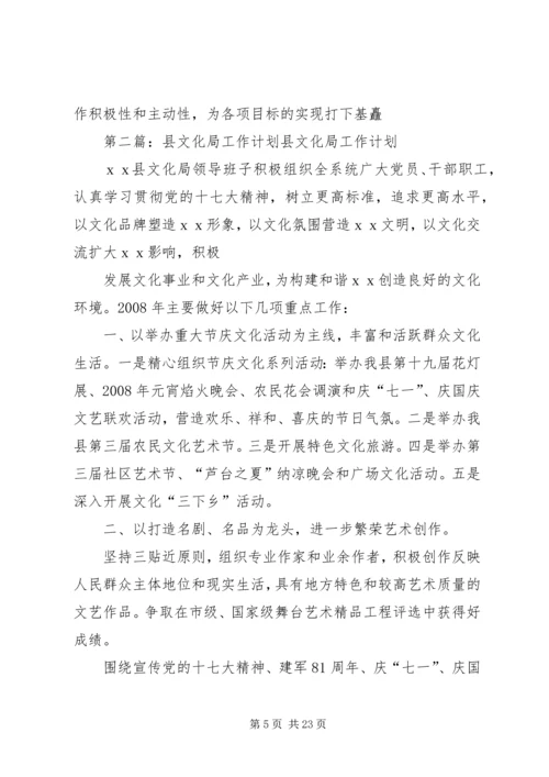 文化局工作总体计划.docx