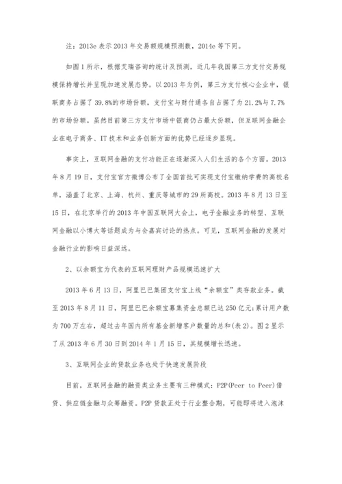 互联网金融对商业银行冲击及趋势预测.docx