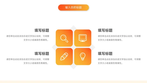 橙色简洁学习汇报PPT模板