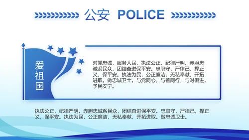 蓝色大气警察礼仪培训动态PPT模板