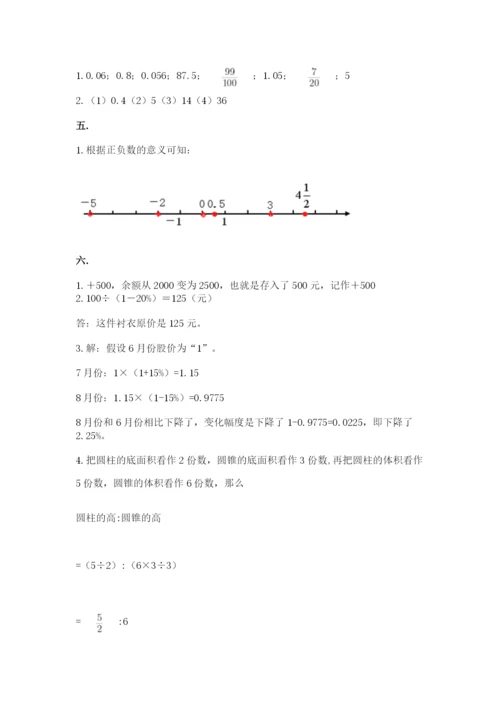 苏教版数学小升初模拟试卷附答案【预热题】.docx