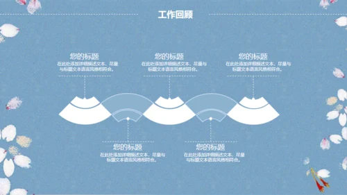 素雅樱花飞舞背景工作汇报通用PPT模版