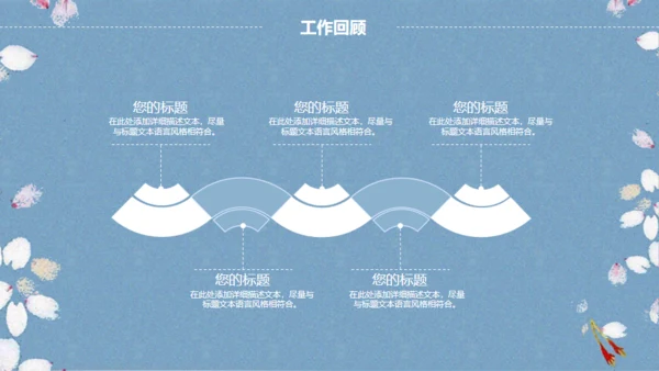 素雅樱花飞舞背景工作汇报通用PPT模版
