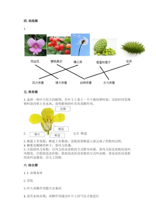 教科版四年级下册科学第一单元《植物的生长变化》测试卷精品（典型题）.docx