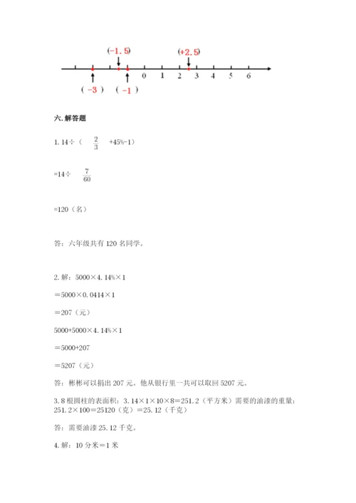 小学六年级下册数学期末卷附参考答案（综合卷）.docx