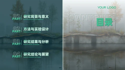 绿色课题研究毕业答辩PPT模板