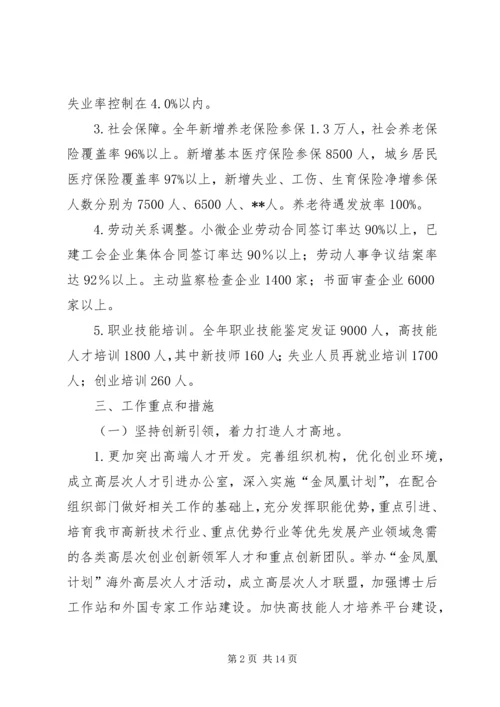 人力资源和社会保障局工作思路.docx