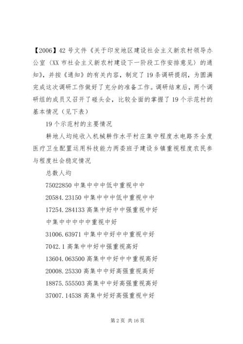 县社会主义新农村建设示范村情况调研报告.docx