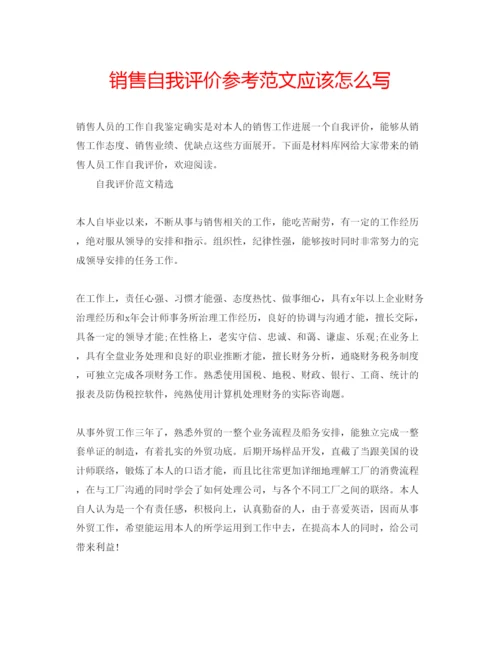 精编销售自我评价参考范文应该怎么写.docx