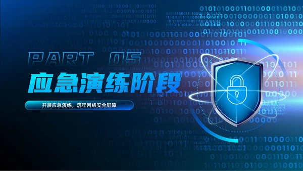 蓝色科技渐变网络安全应急预案开展应急演练网络安全PPT模板