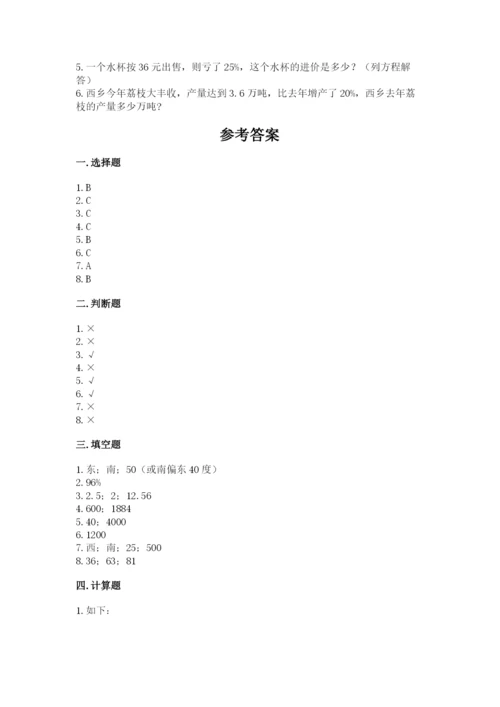 人教版六年级上册数学期末测试卷含答案（黄金题型）.docx