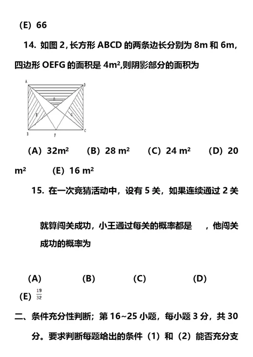 MBA联考综合真题及参考答案模板