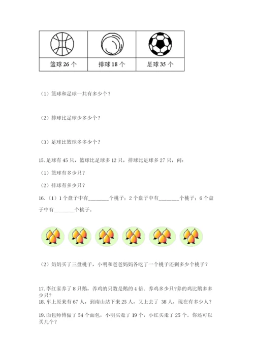 小学二年级上册数学应用题100道a4版可打印.docx