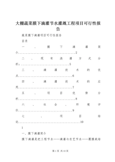 大棚蔬菜膜下滴灌节水灌溉工程项目可行性报告.docx