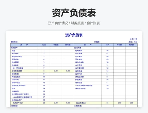 主营业务收支明细表