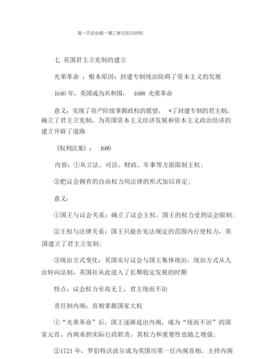 高一历史必修一第三单元知识结构.docx